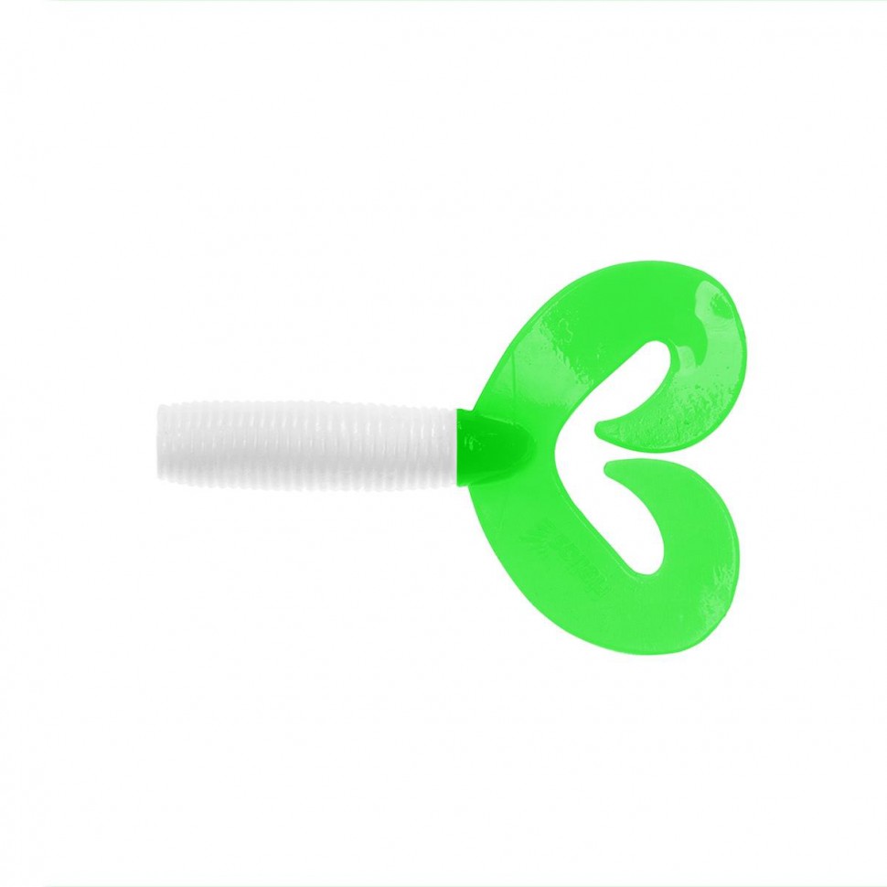 Твистер Helios Credo Double Tail 3,54"/9 см, цвет White & Green 5 шт HS-28-016 , 